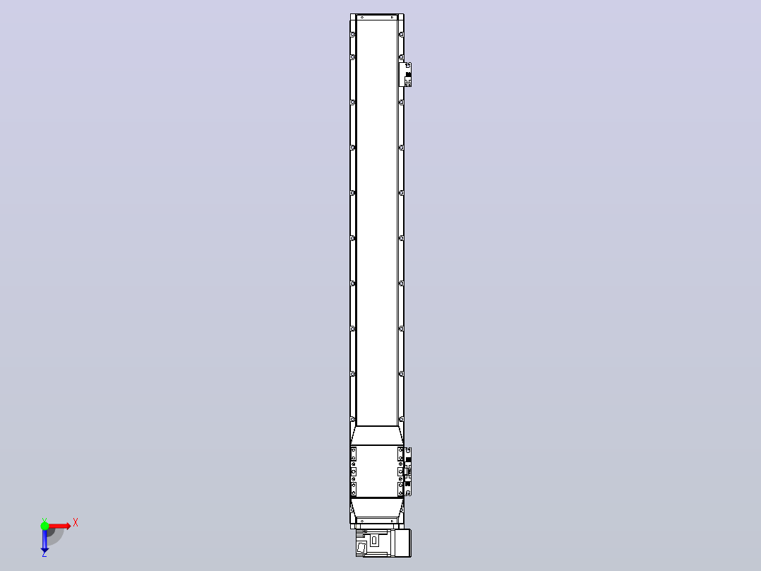 机器人皮带驱动直线轴TPA-GCB-120-P70-L850-RU-M20-N3俯视图