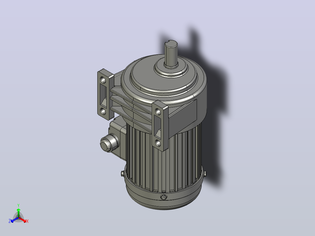 电机三相100W2#卧式正等轴测图