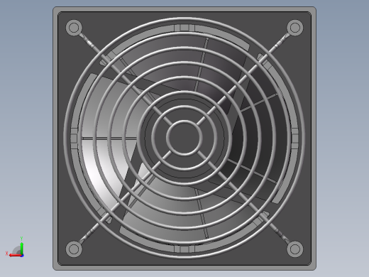 一种工业散热风扇120X120三维模型后视缩略图