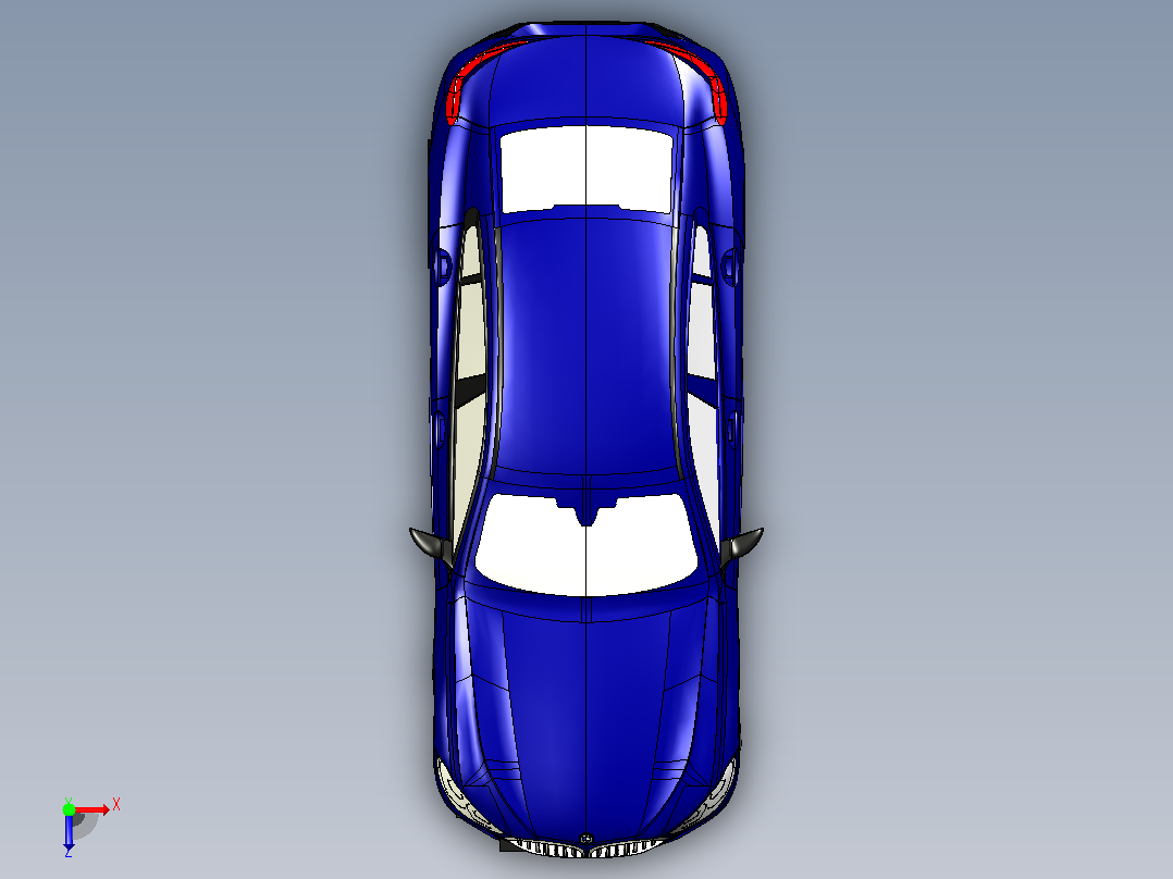 宝马M850i轿跑CATIA V5 r21模型俯视图