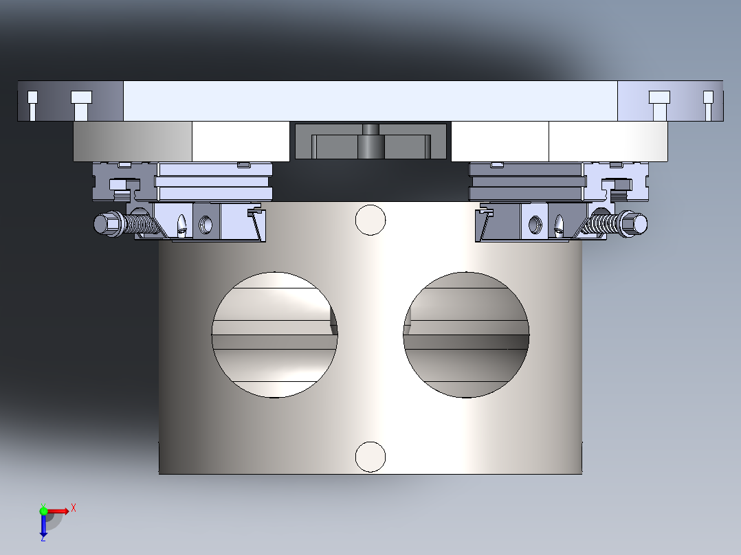 涡轮壳体的制造工装俯视图