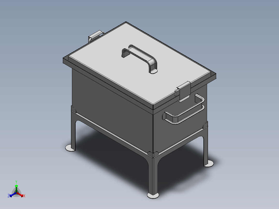 烤炉、烤肉炉（SW2011含所有特征，钣金件正等轴测图