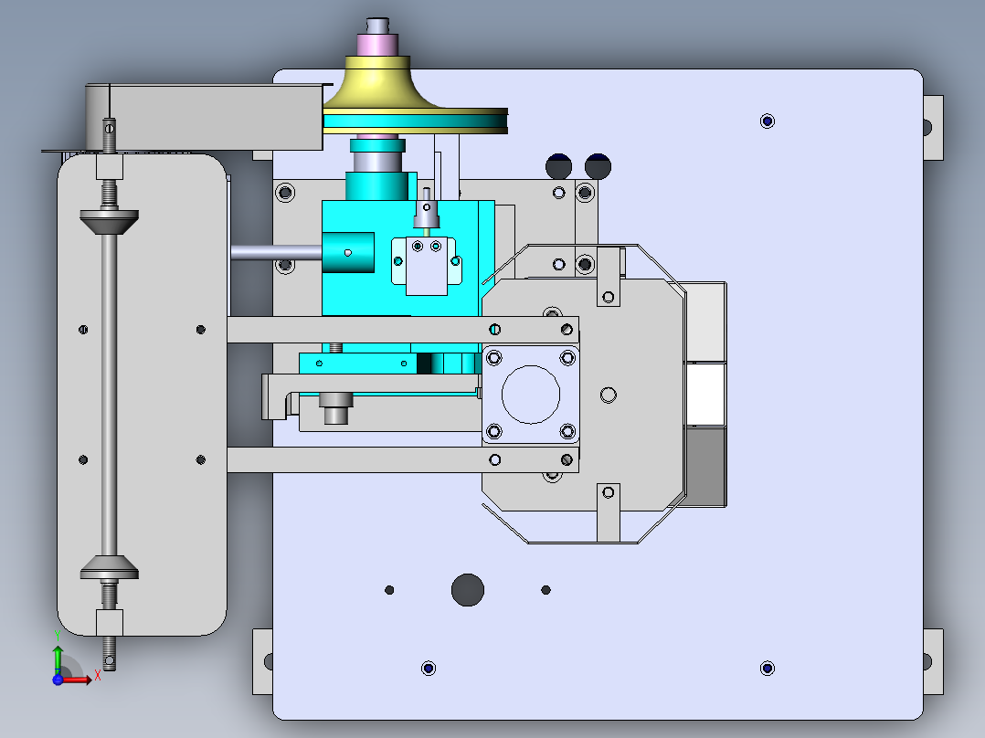 半自动U型上止焊接机（sw16可编辑+工程图）前视图
