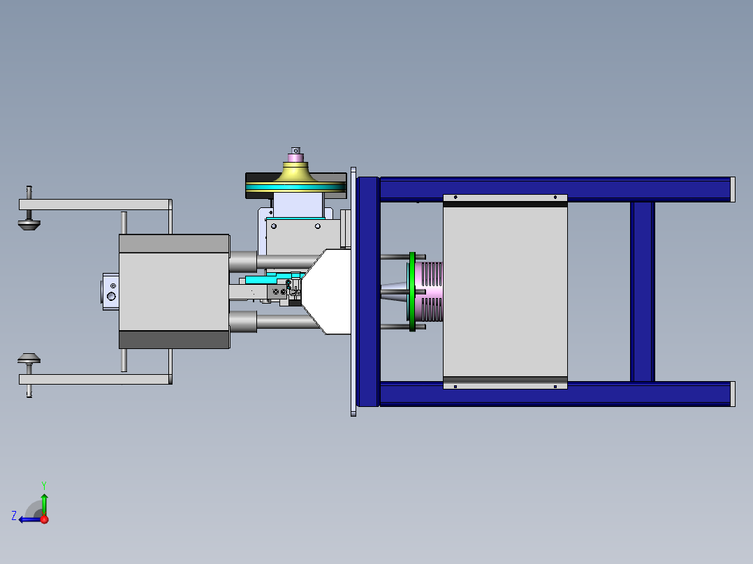 半自动U型上止焊接机（sw16可编辑+工程图）右视图
