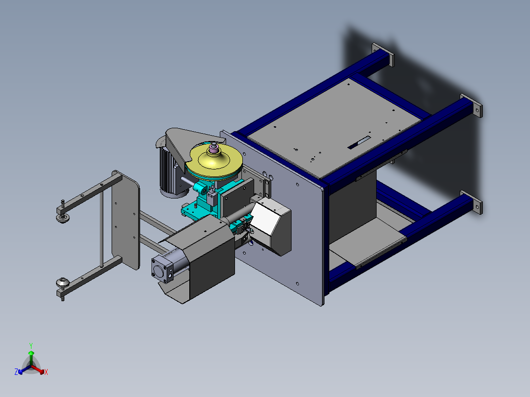 半自动U型上止焊接机（sw16可编辑+工程图）正等轴测图