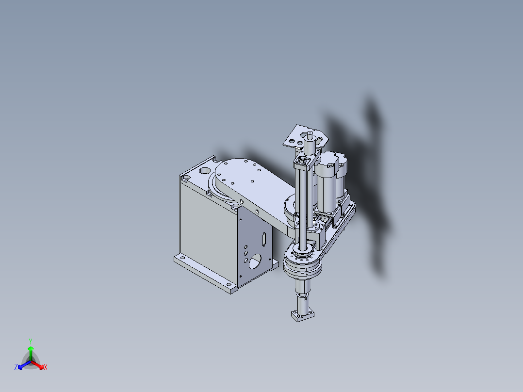 四轴操纵器机械臂3D数模图纸 x_t格式