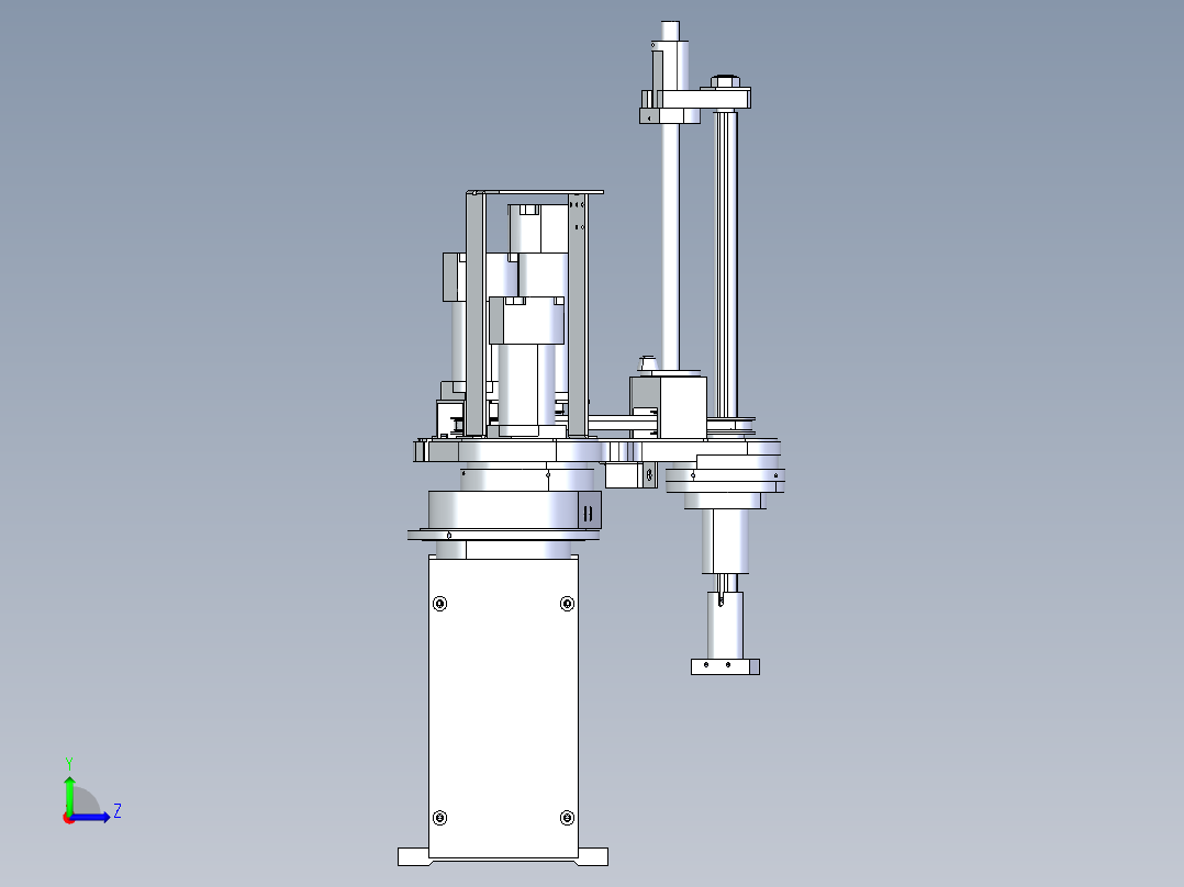 四轴操纵器机械臂3D数模图纸 x_t格式左视图