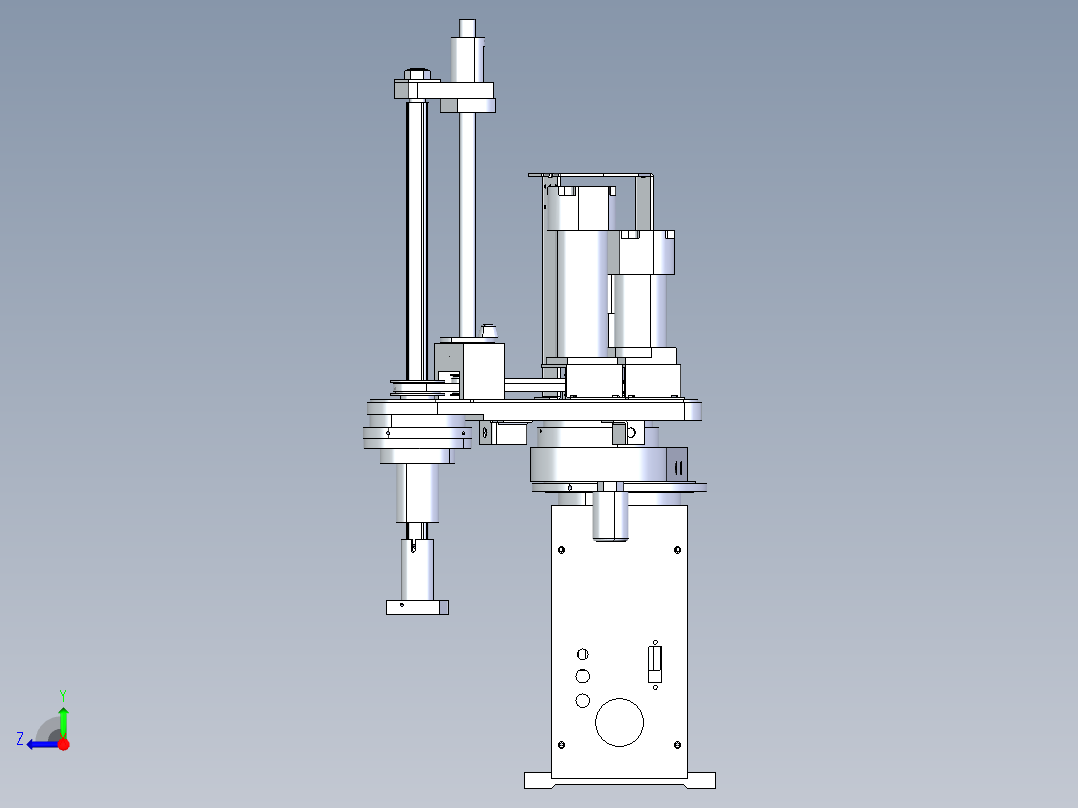 四轴操纵器机械臂3D数模图纸 x_t格式右视图