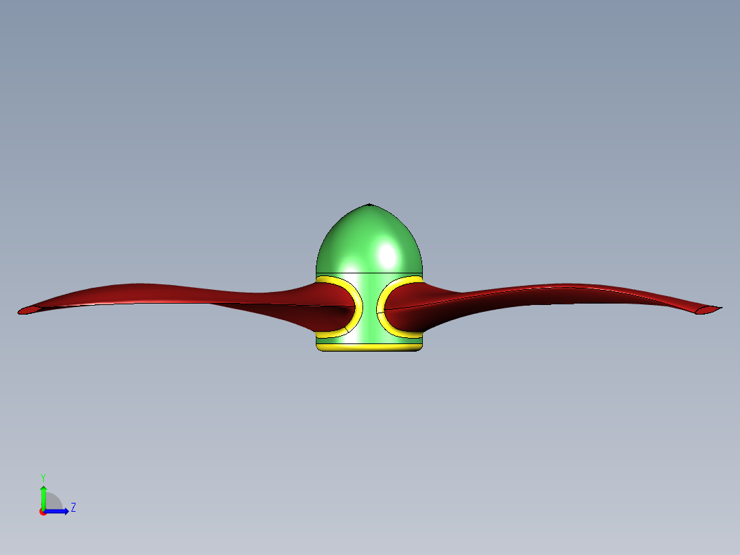 solidworks 转子风扇直升机左视图