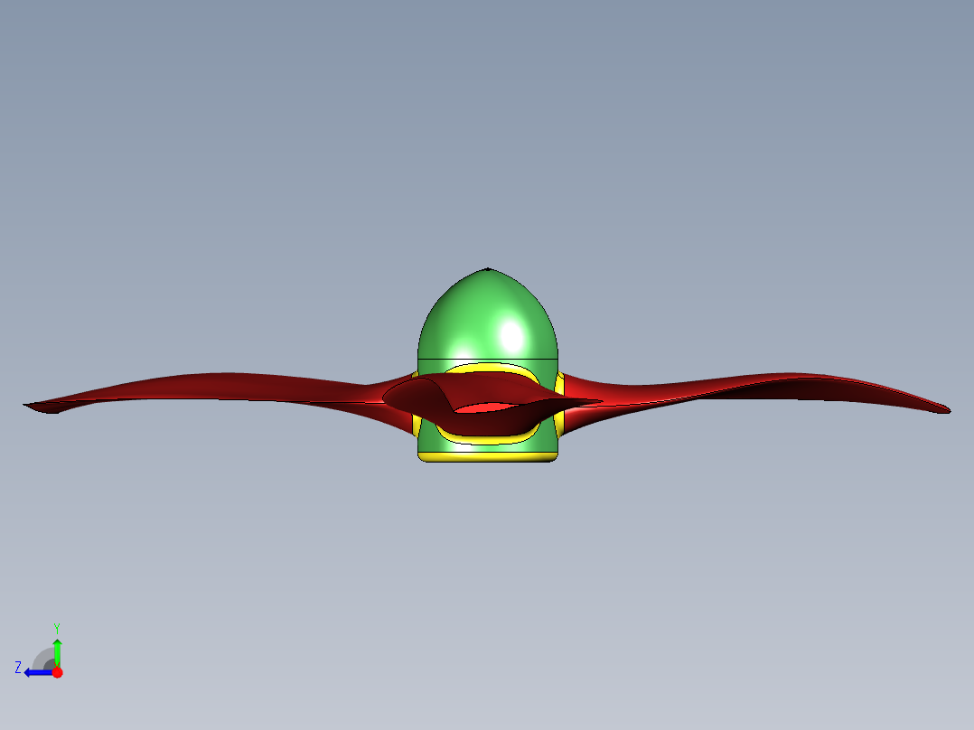 solidworks 转子风扇直升机右视图