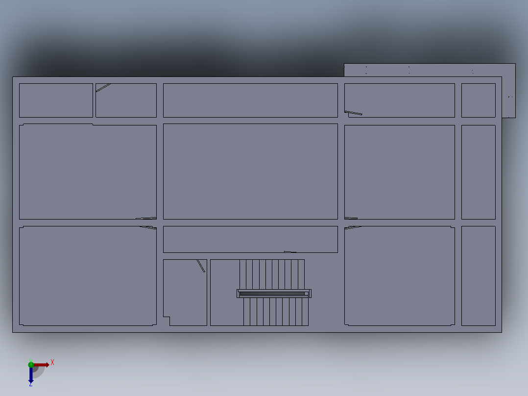 我家的3D模型俯视图