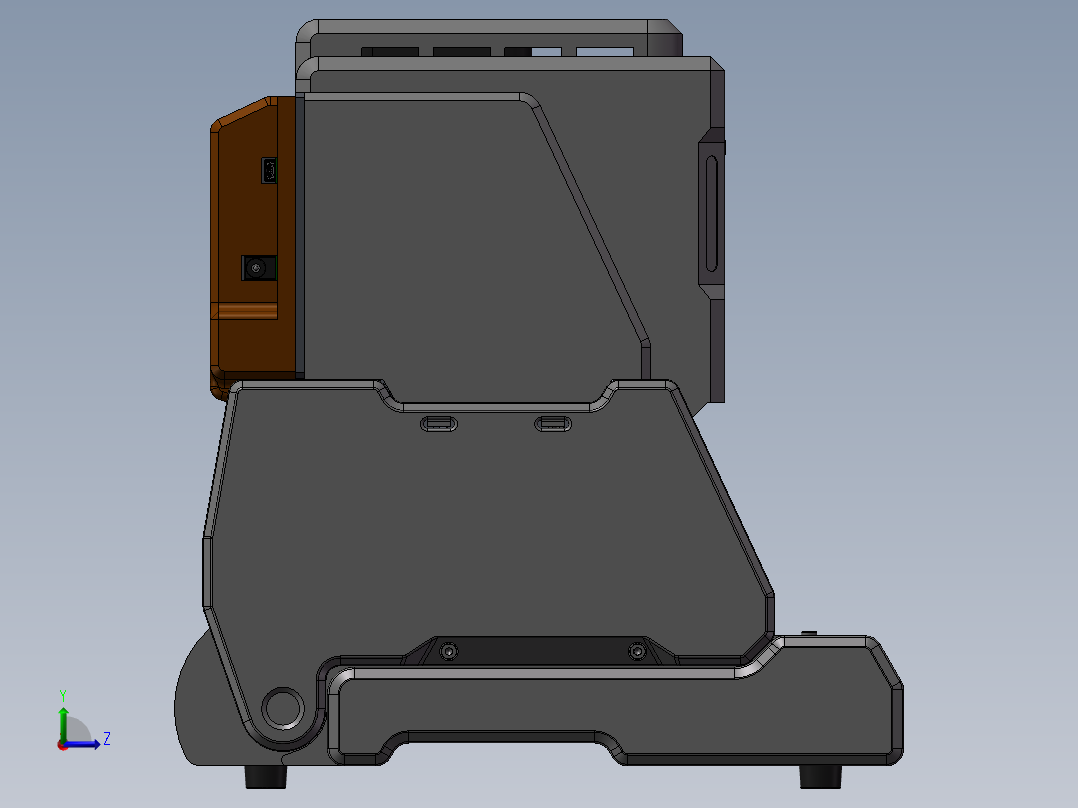 三轴台式数控加工铣床 3D图纸 非标自动化设备3D模型 3D打印左视图