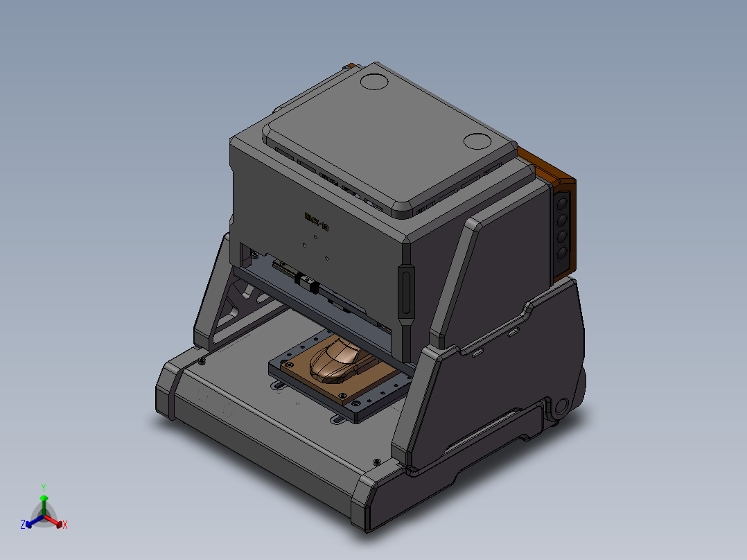 三轴台式数控加工铣床 3D图纸 非标自动化设备3D模型 3D打印正等轴测图