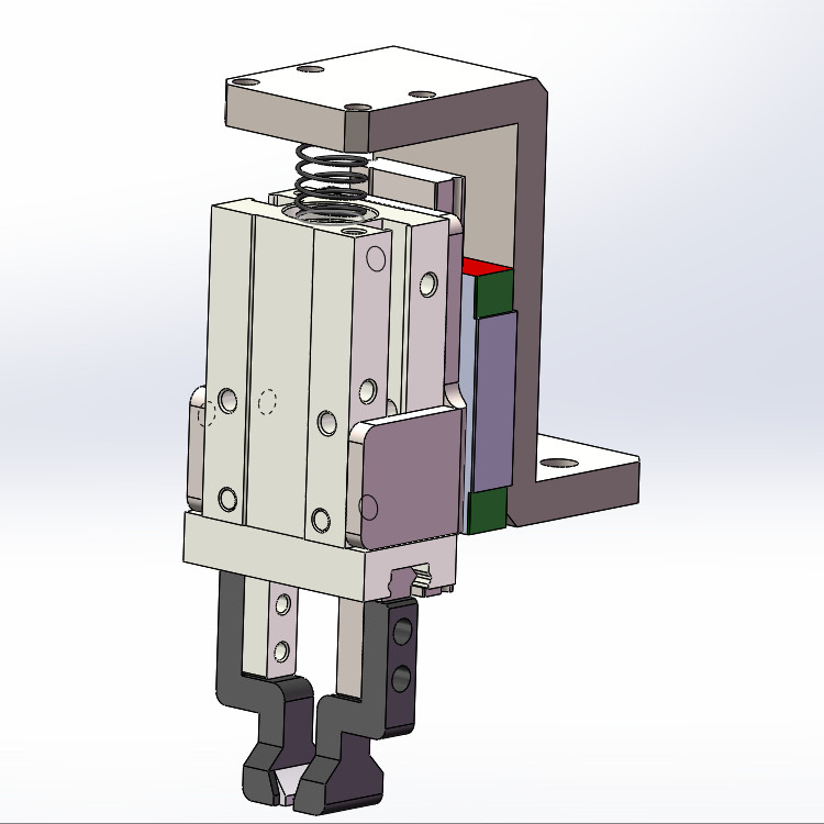 平行小夹爪布料皮革夹具柔性材料手抓3d图纸 三维机械SW模型
