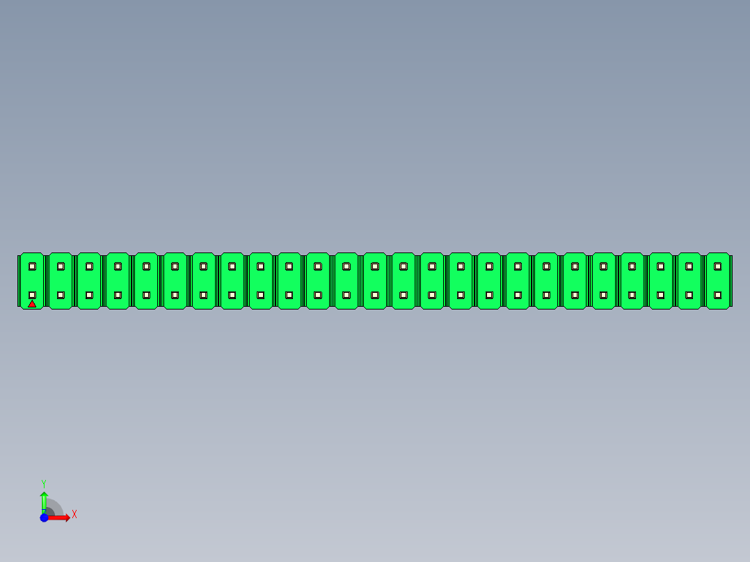 彩色公头100mil（2.54mm）系列-DS1021_green_2x25p_100mil_Type19_rev1.0前视图