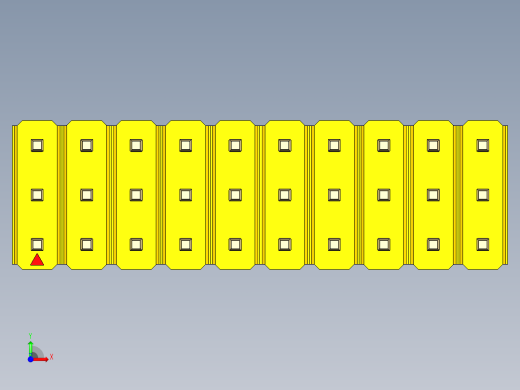 彩色公头100mil（2.54mm）系列-DS1021_yellow_3x10p_100mil_Type19_rev1.0前视缩略图