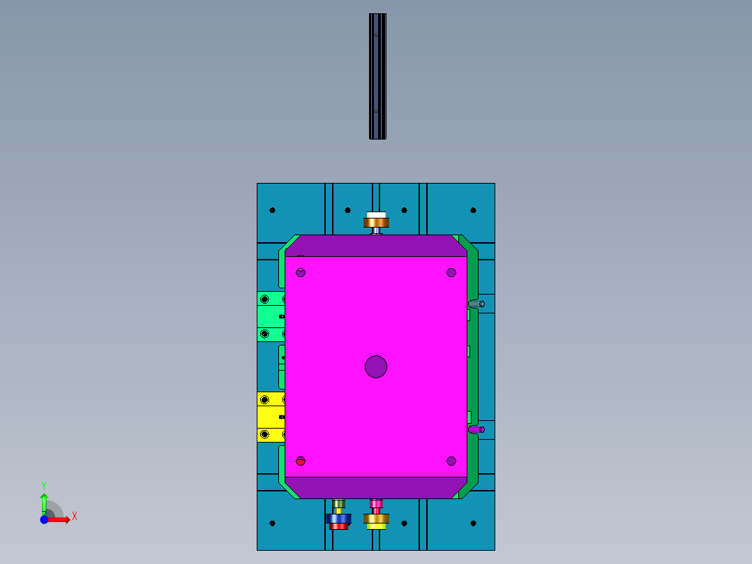 钣金型材冲槽模具前视图