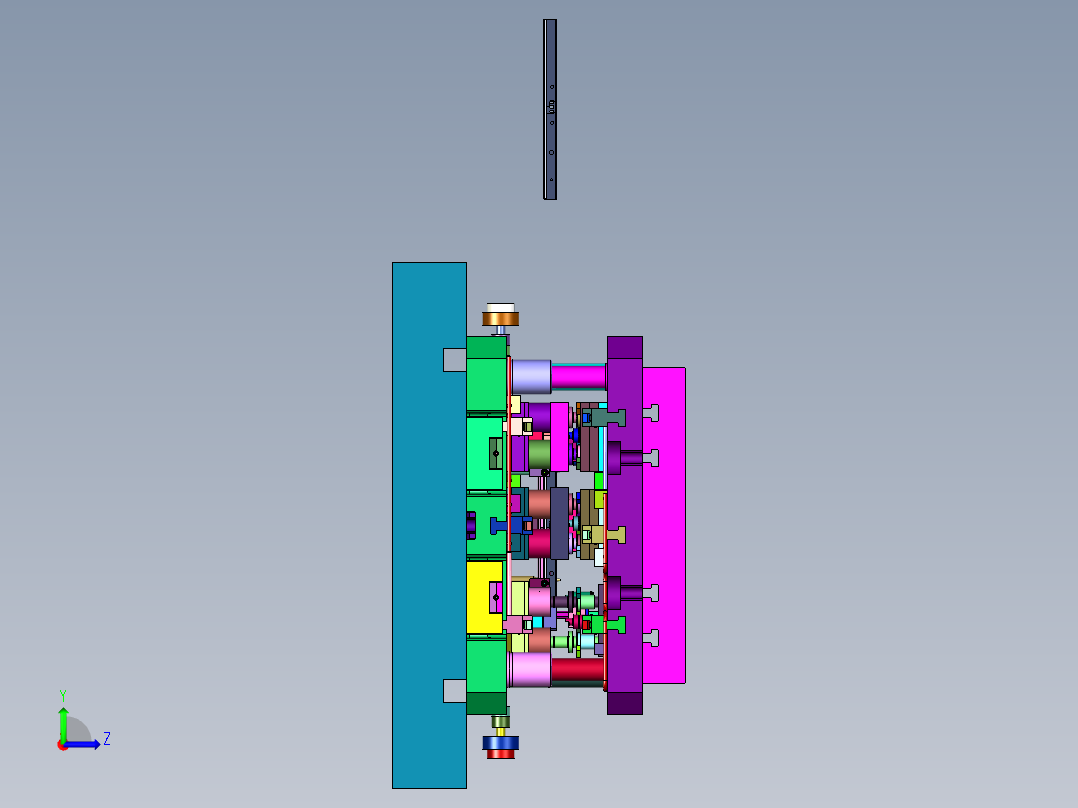 钣金型材冲槽模具左视图