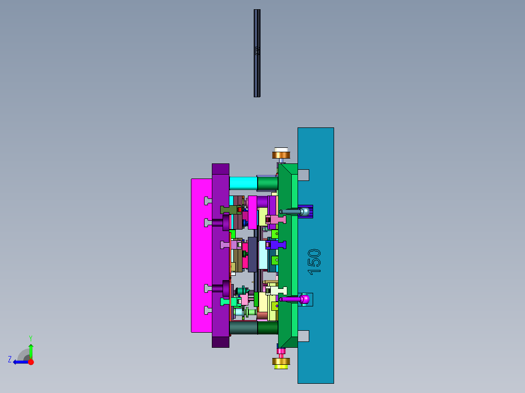 钣金型材冲槽模具右视图