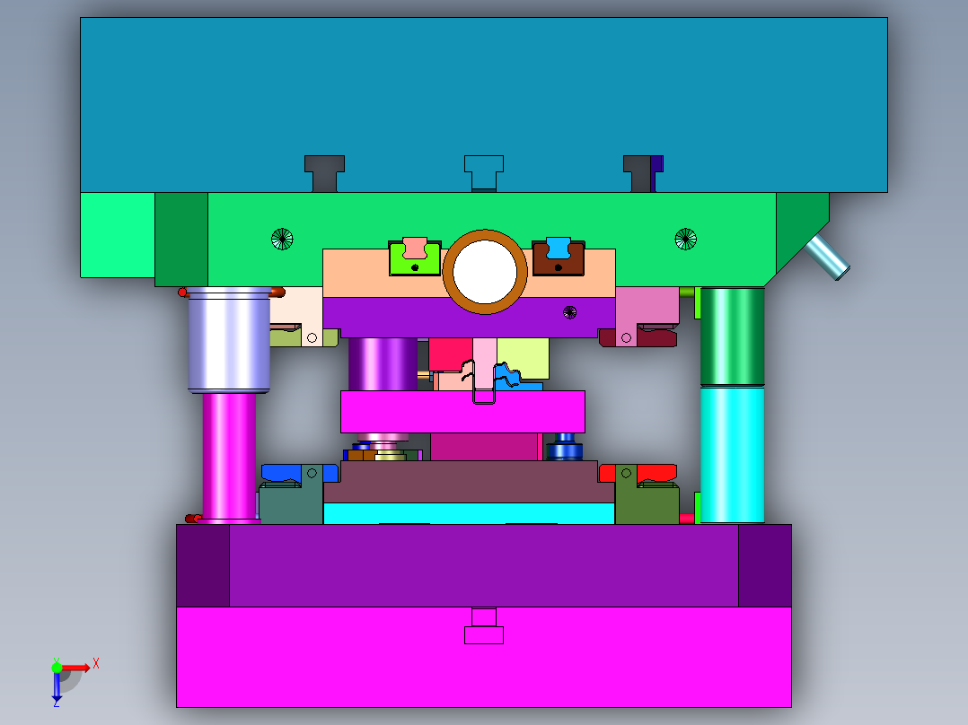 钣金型材冲槽模具俯视图