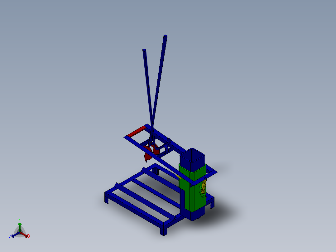 榴莲扒皮设备三维图正等轴测图