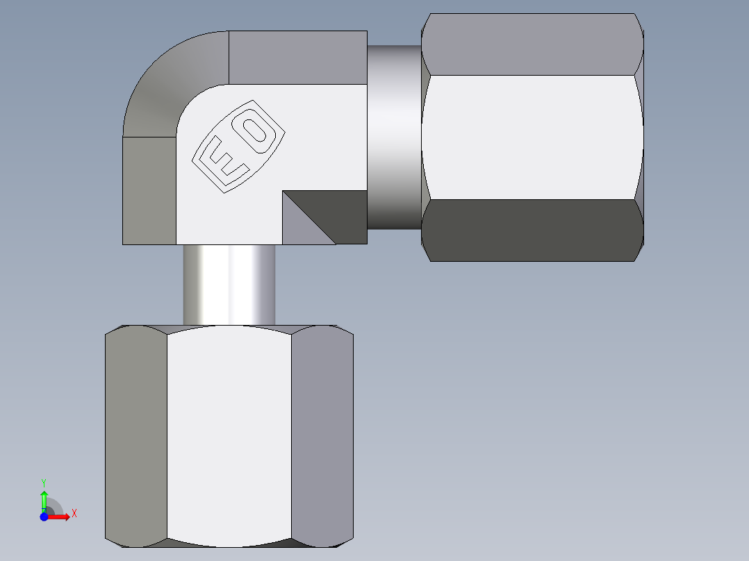 卡套式工业通用硬管接头EO_Standpipe_elbow_EVW06LCF前视图