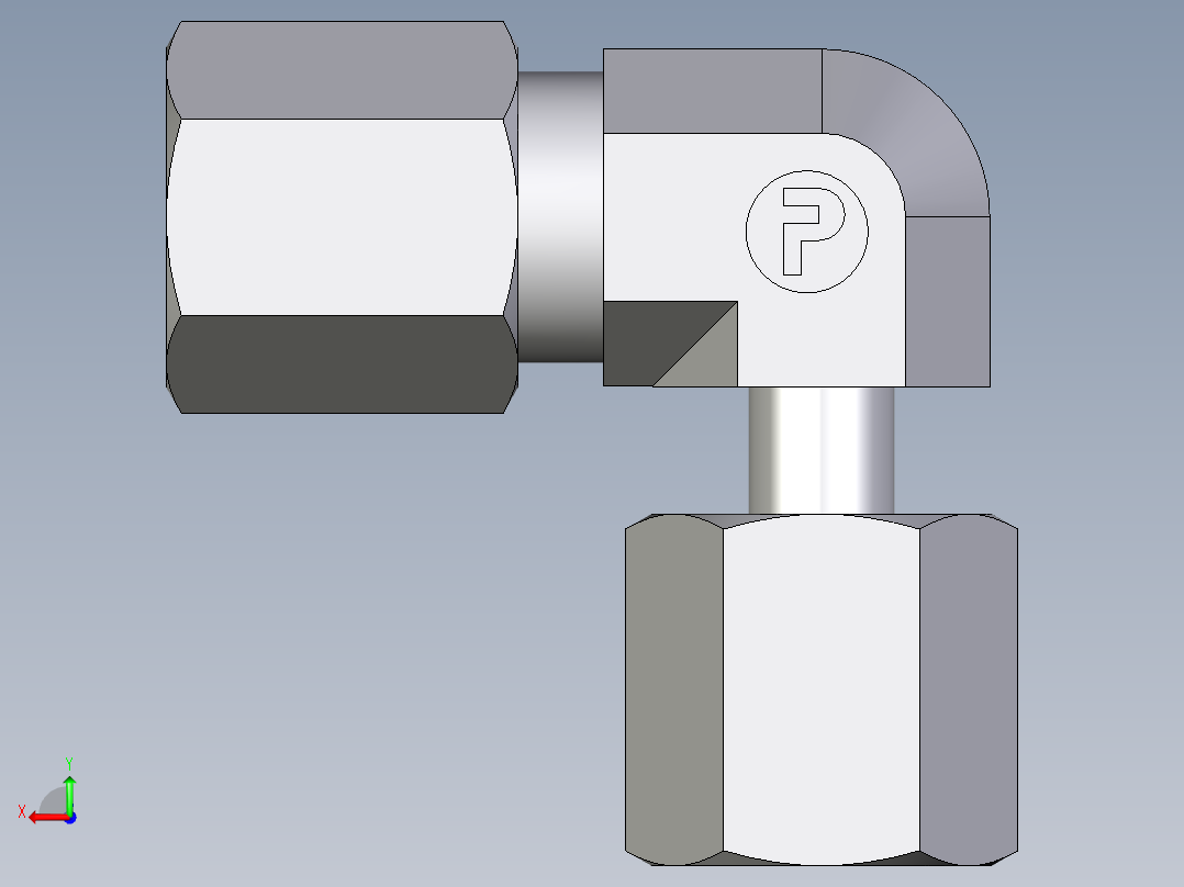 卡套式工业通用硬管接头EO_Standpipe_elbow_EVW06LCF后视图