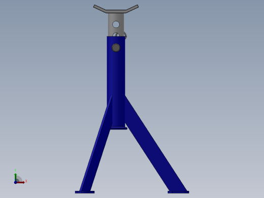 食品加工带三脚架支撑的滚轮输送线-igs stl前视缩略图