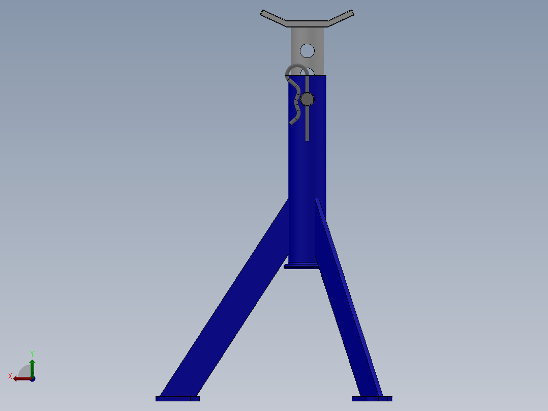 食品加工带三脚架支撑的滚轮输送线-igs stl后视图