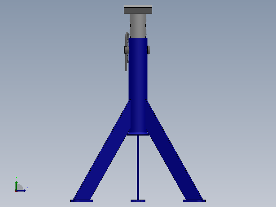 食品加工带三脚架支撑的滚轮输送线-igs stl左视图