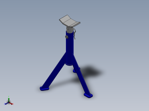 食品加工带三脚架支撑的滚轮输送线-igs stl正等轴测缩略图