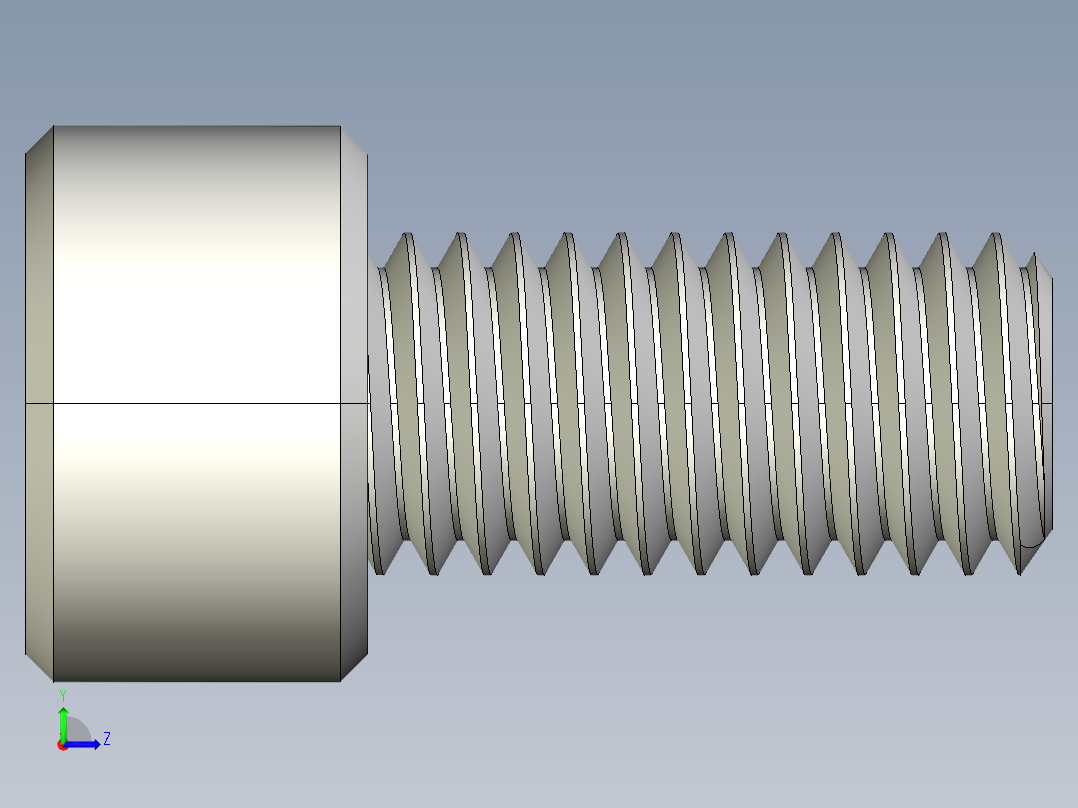 M8 x 1.25mm Thread 16mm LONG SOCKET HEAD CAP SCREW.IGS左视图