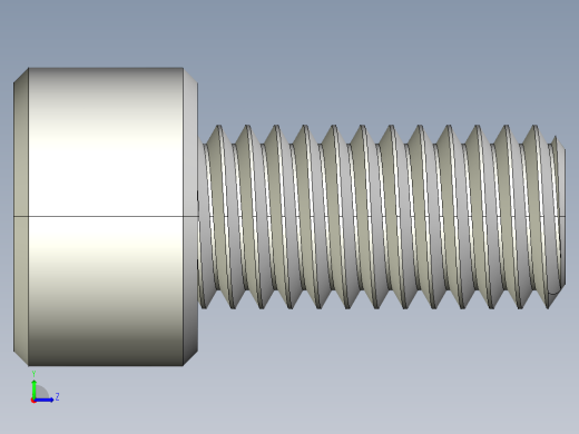 M8 x 1.25mm Thread 16mm LONG SOCKET HEAD CAP SCREW.IGS左视缩略图
