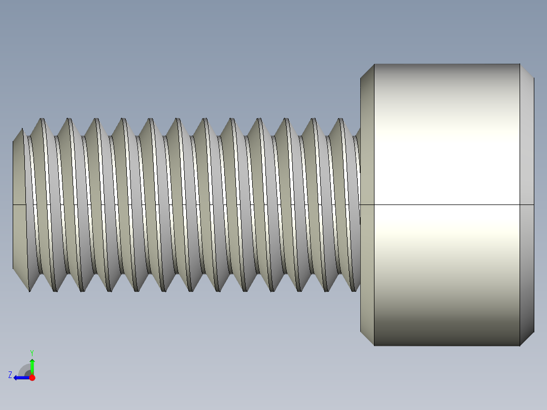 M8 x 1.25mm Thread 16mm LONG SOCKET HEAD CAP SCREW.IGS右视图