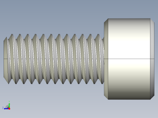 M8 x 1.25mm Thread 16mm LONG SOCKET HEAD CAP SCREW.IGS右视缩略图