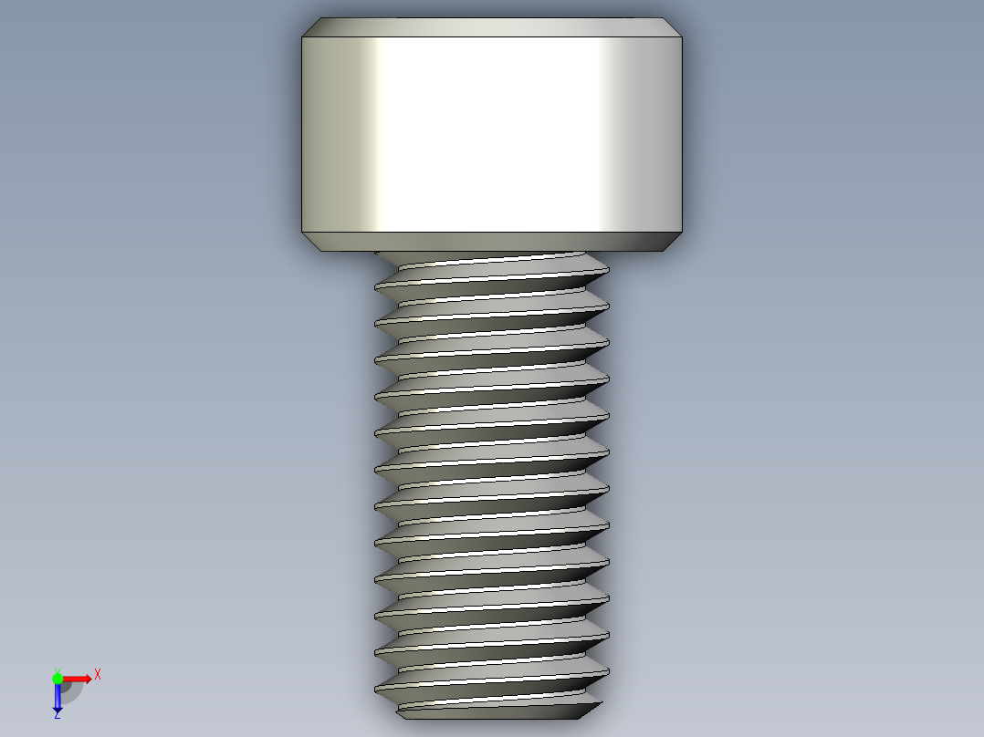M8 x 1.25mm Thread 16mm LONG SOCKET HEAD CAP SCREW.IGS俯视图
