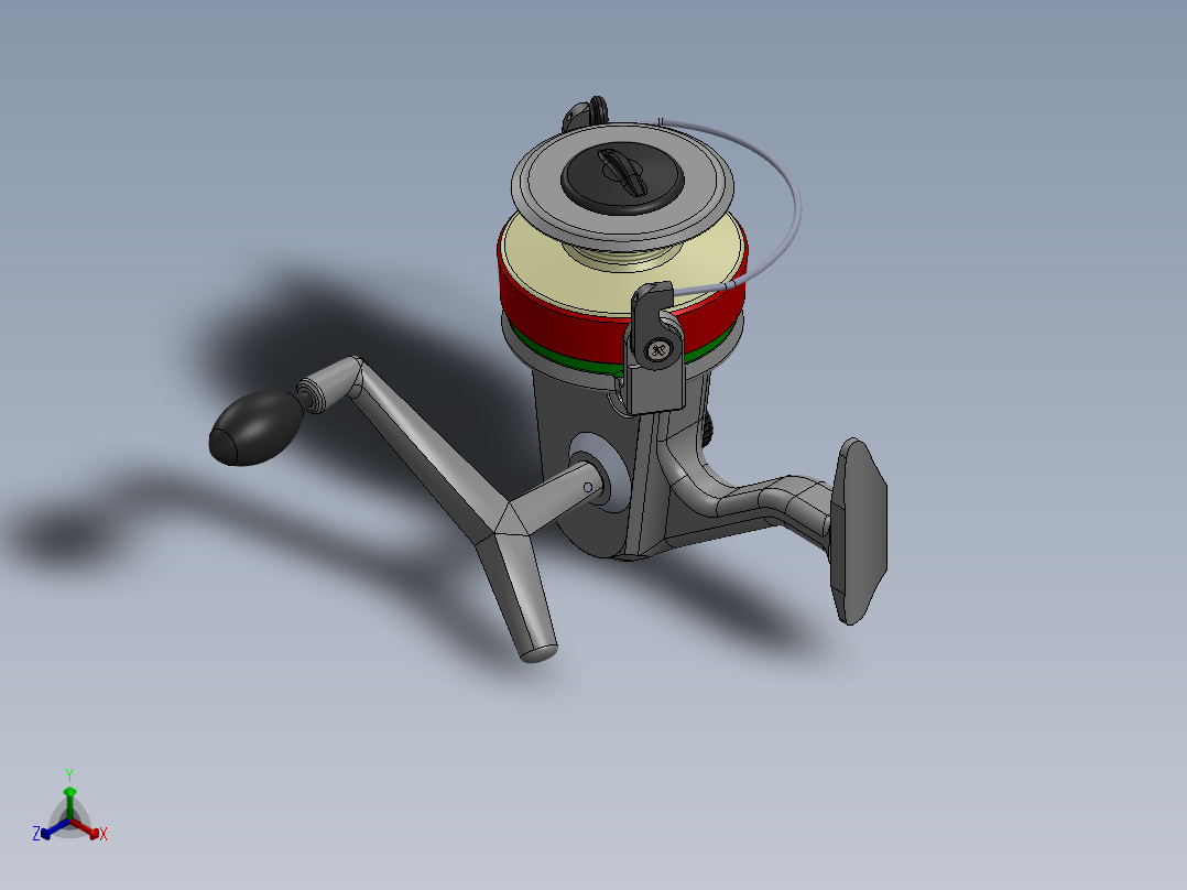 鱼竿14正等轴测图