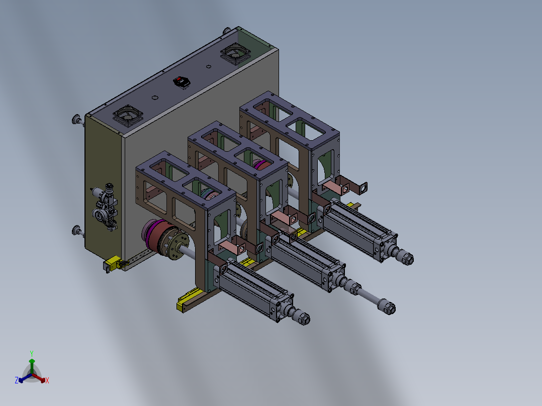 小型气缸压力机正等轴测图