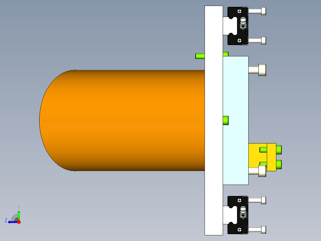 注塑机料罐滑台右视图