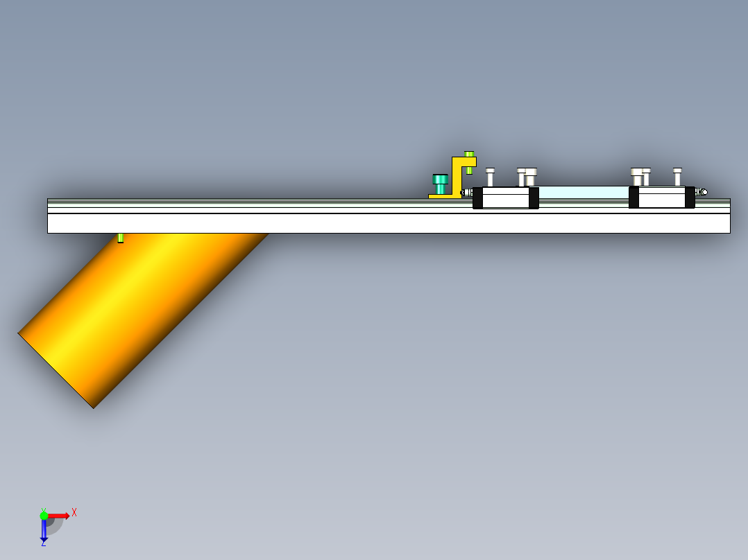 注塑机料罐滑台俯视图
