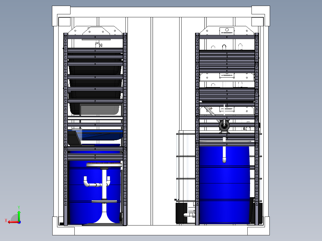 移动水产养殖集装箱后视图