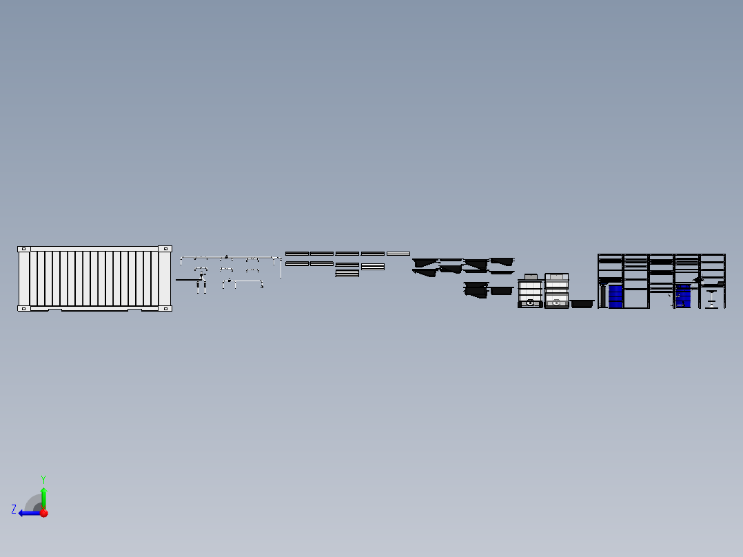 移动水产养殖集装箱右视图