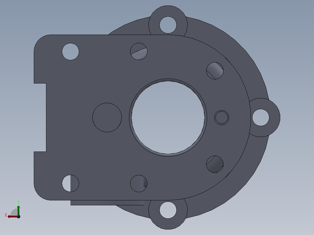 A7V型泵缸体加工工艺及铣顶面夹具设计后视图