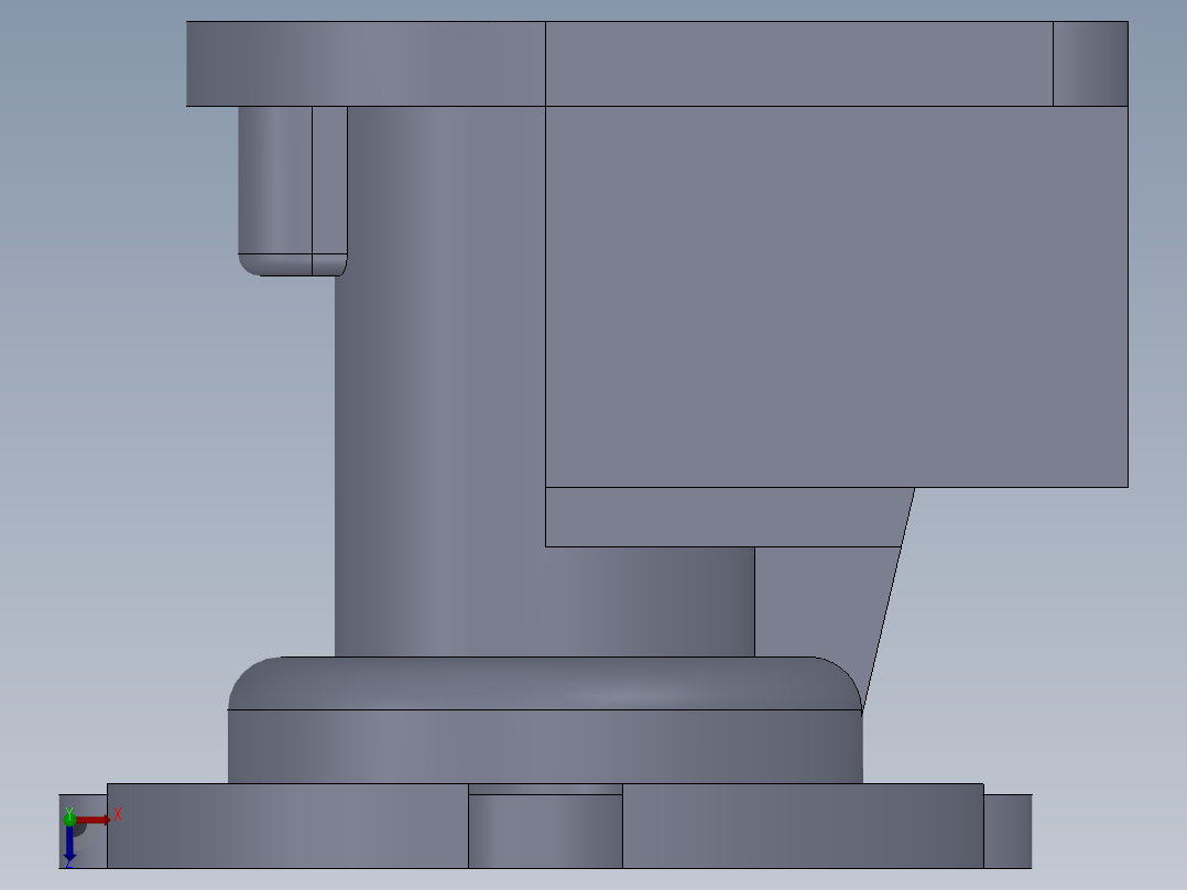 A7V型泵缸体加工工艺及铣顶面夹具设计俯视图