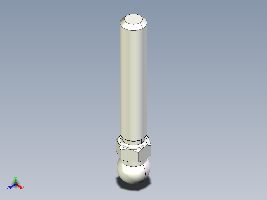 型材-KJN M12X66 THREADED ROD 098DM12066M正等轴测图
