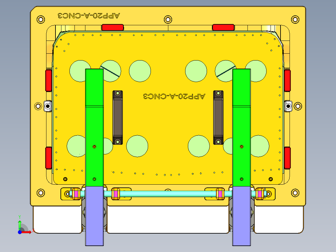 APP20-A-笔记本CNC工装夹具三维模型CNC3前视图
