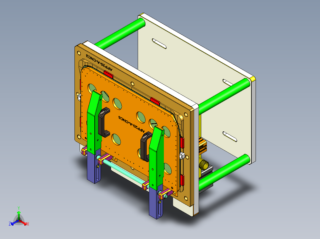 APP20-A-笔记本CNC工装夹具三维模型CNC3正等轴测图