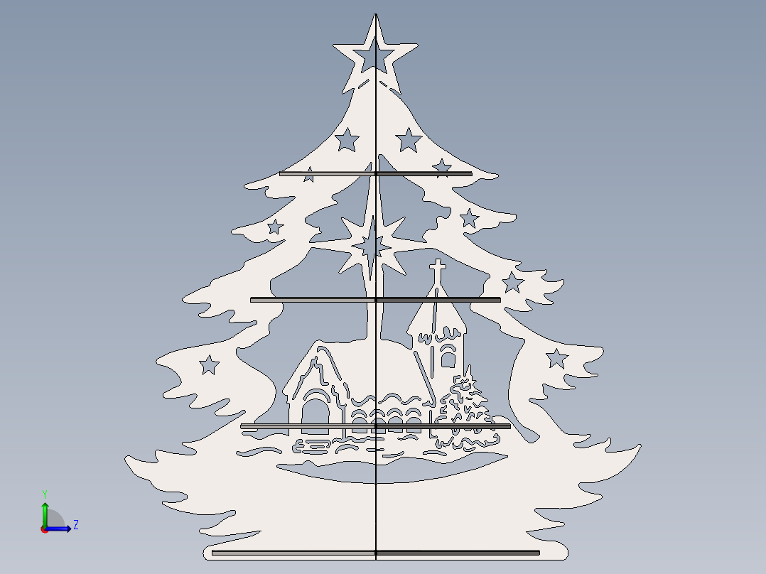 立体拼图、激光切割、线切割图纸(14)左视图