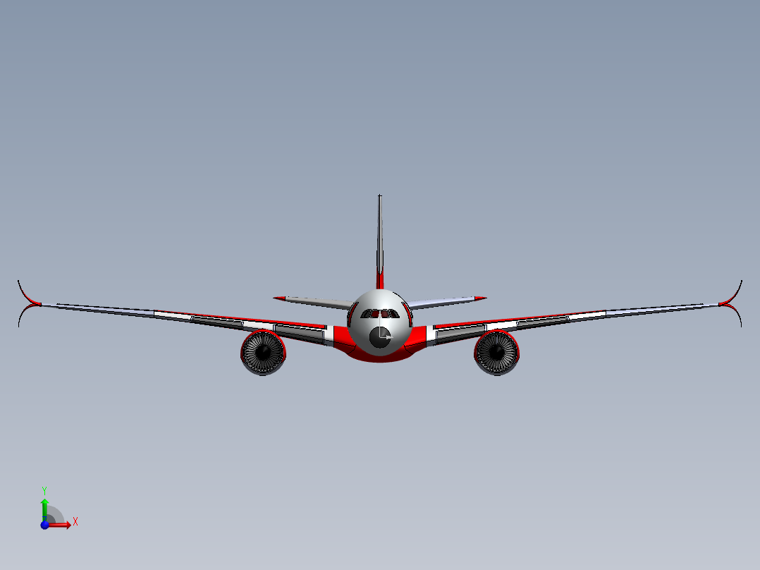 双发远程宽体客机前视图