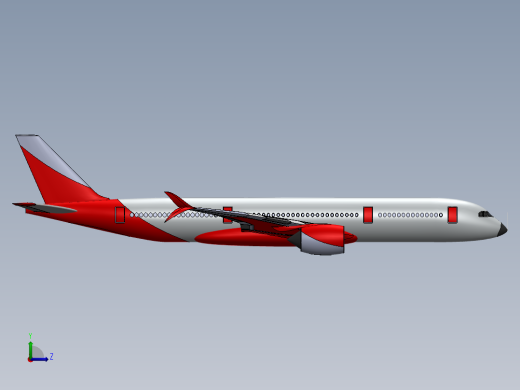 双发远程宽体客机左视缩略图